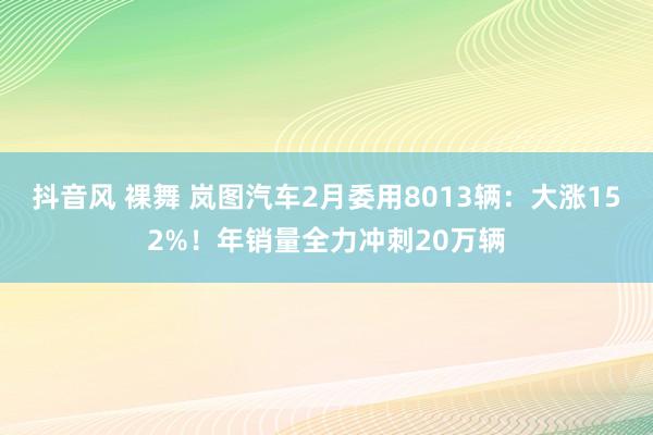 抖音风 裸舞 岚图汽车2月委用8013辆：大涨152%！年销量全力冲刺20万辆