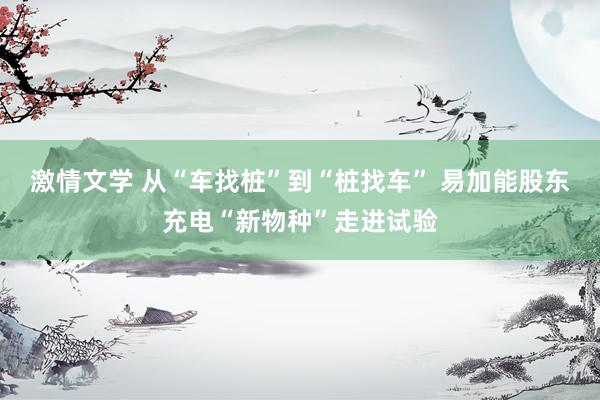 激情文学 从“车找桩”到“桩找车” 易加能股东充电“新物种”走进试验