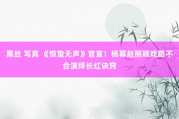黑丝 写真 《惊蛰无声》官宣！杨幂赵丽颖戏路不合演绎长红诀窍